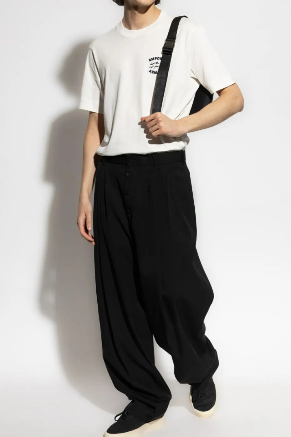 Emporio Armani BIAŁY T-shirt z kolekcji `Sustainability`