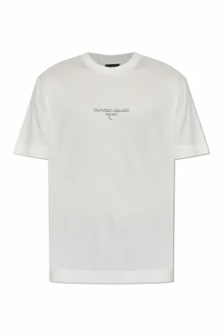 Emporio Armani BIAŁY T-shirt z logo