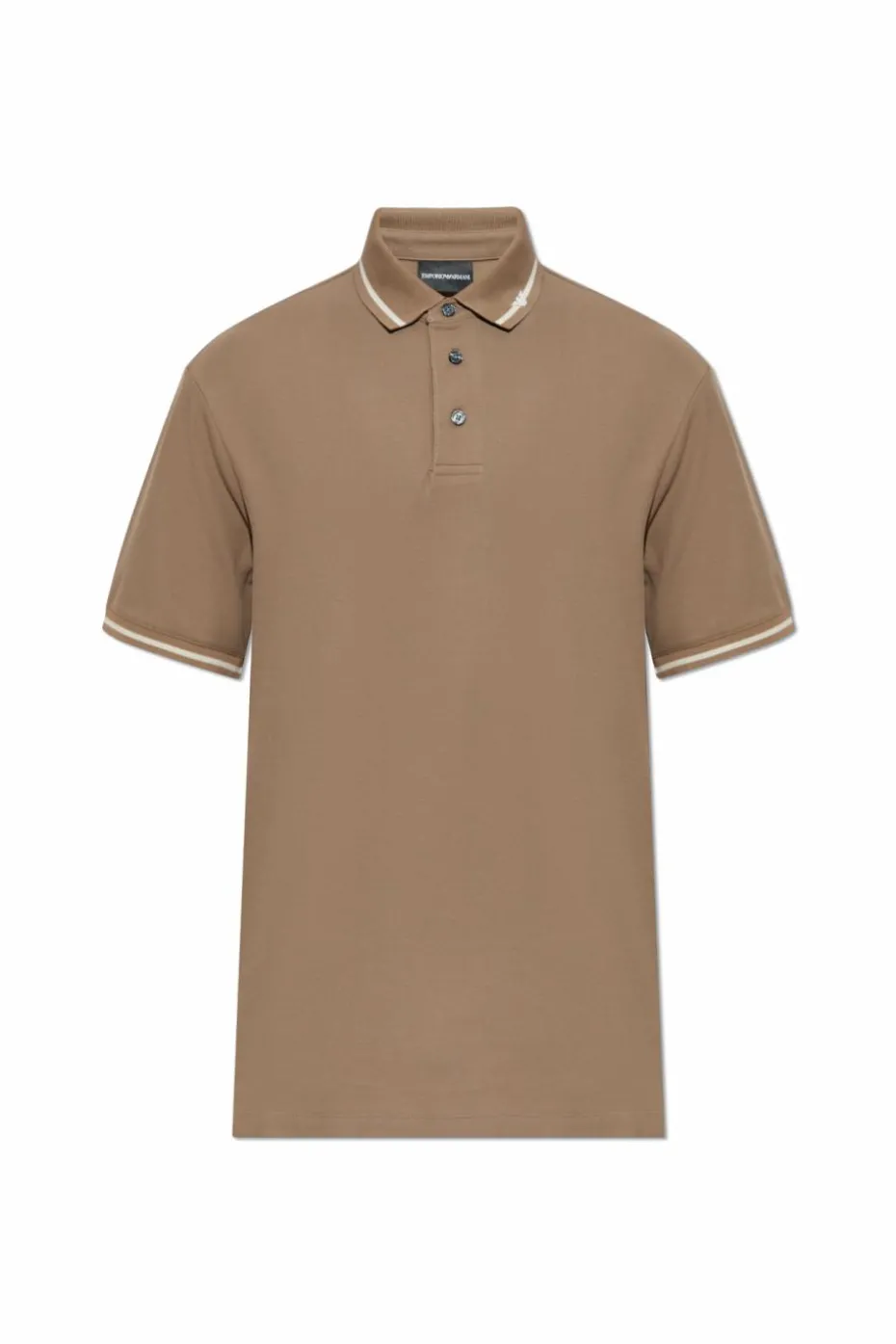 Emporio Armani BRĄZOWY Polo z logo