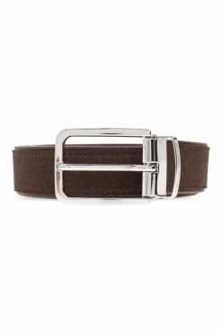 Emporio Armani BRĄZOWY Skórzany pasek