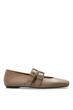 Emporio Armani BRĄZOWY Skórzane baleriny
