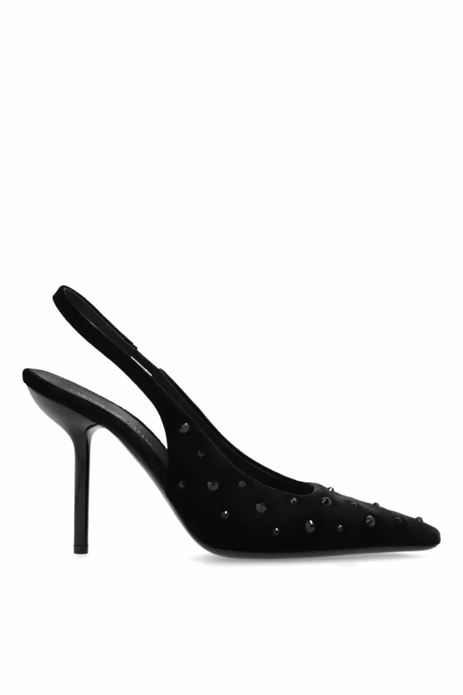 Emporio Armani CZARNY Aksamitne buty na obcasie