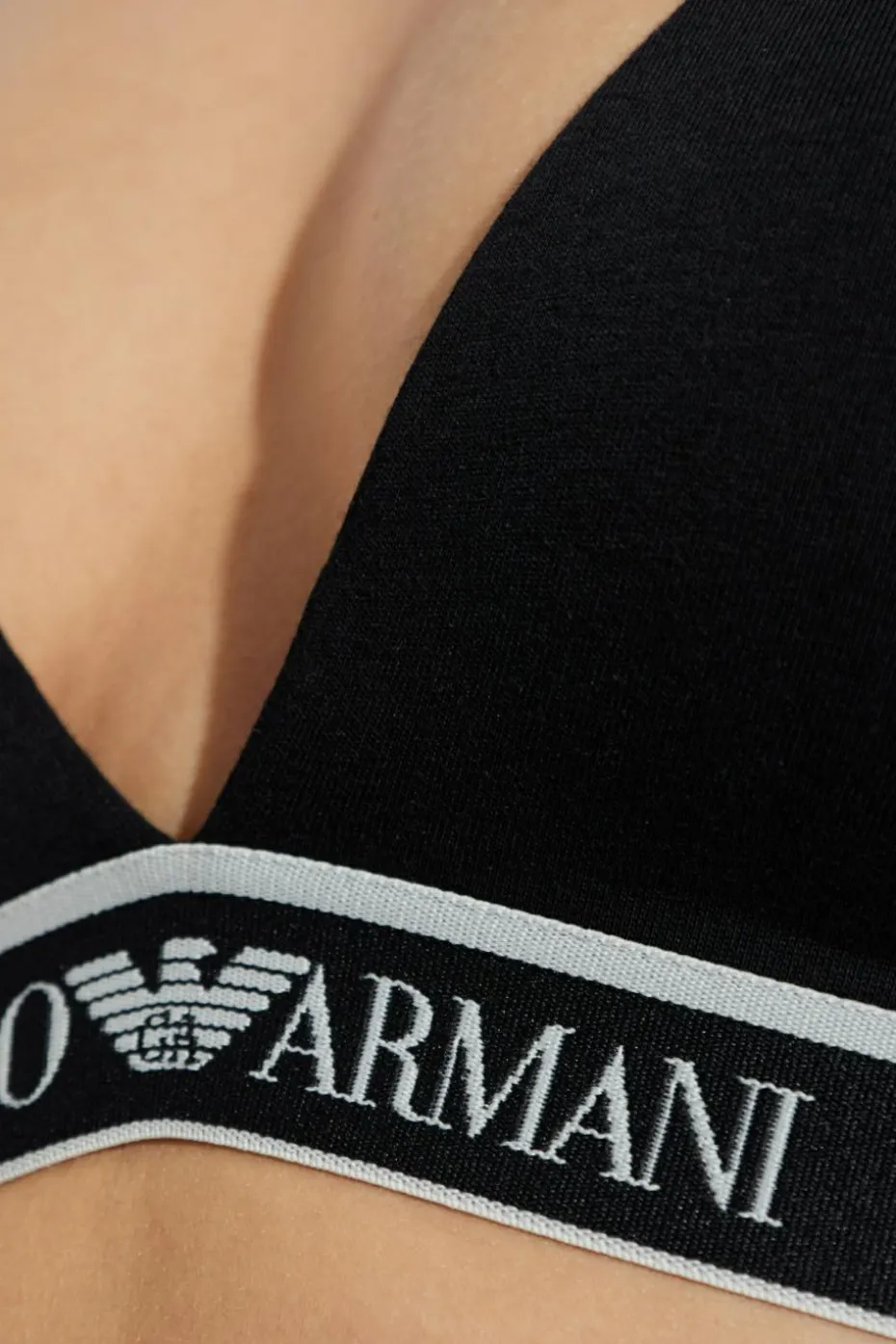 Emporio Armani CZARNY Bawełniany biustonosz