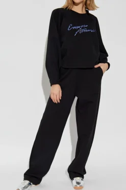 Emporio Armani CZARNY Bluza z logo