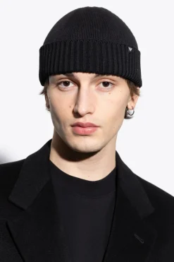 Emporio Armani CZARNY Czapka z naszywką z logo