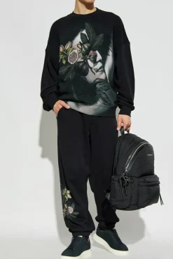 Emporio Armani CZARNY Dresowe spodnie