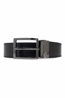 Emporio Armani CZARNY Dwustronny pasek