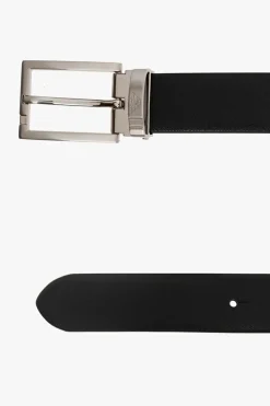 Emporio Armani CZARNY Dwustronny pasek z wymiennymi klamrami