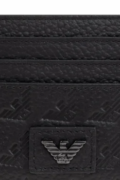 Emporio Armani CZARNY Etui na karty z logo