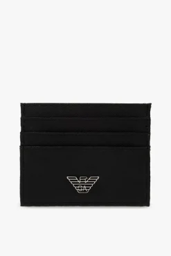 Emporio Armani CZARNY Etui na karty z logo