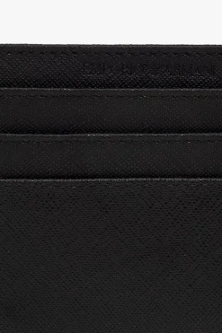 Emporio Armani CZARNY Etui na karty z logo