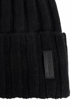 Emporio Armani CZARNY Kaszmirowa czapka