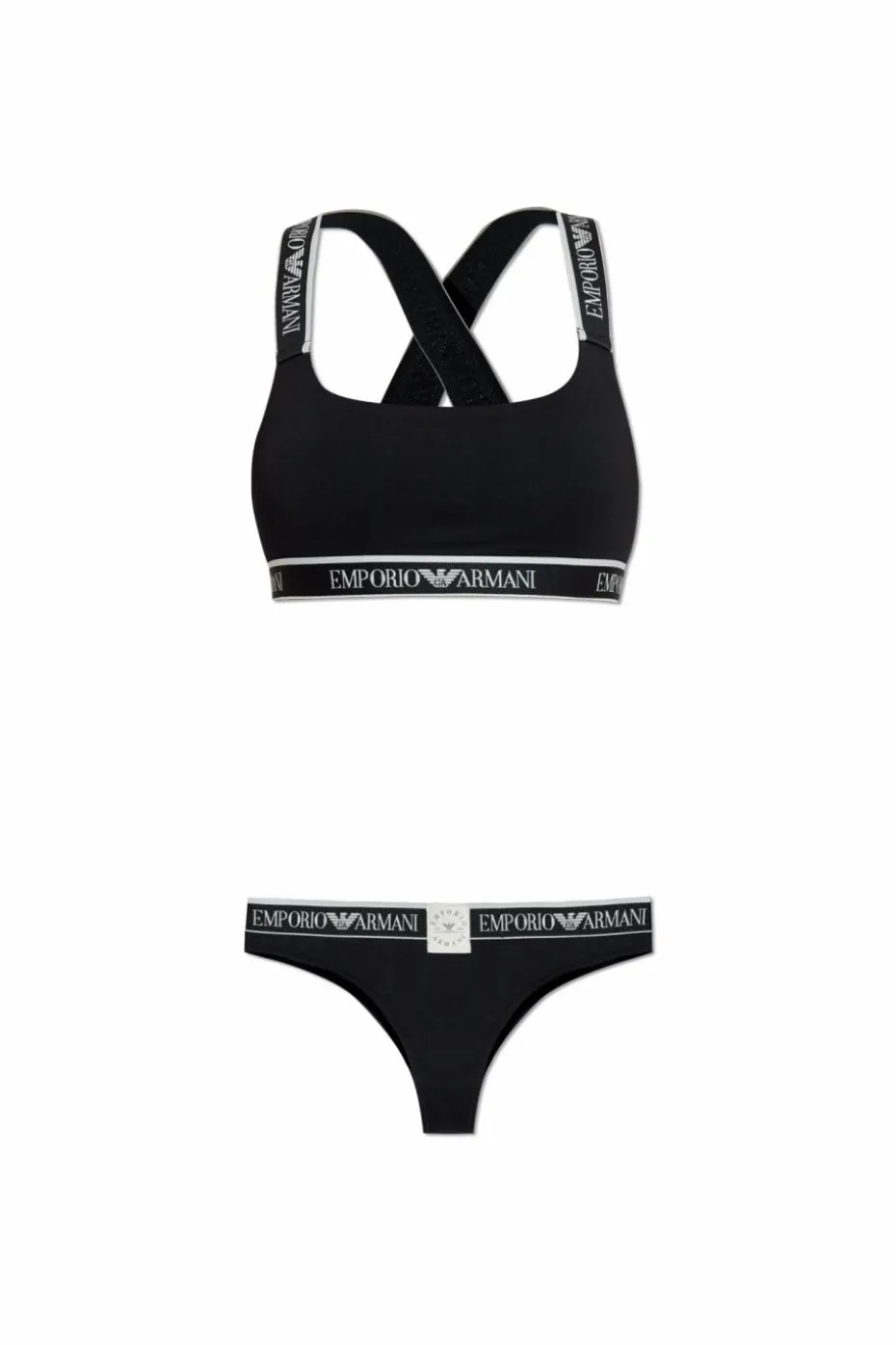 Emporio Armani CZARNY Komplet: biustonosz i figi