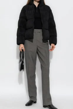 Emporio Armani CZARNY Plisowana kurtka ze stójką