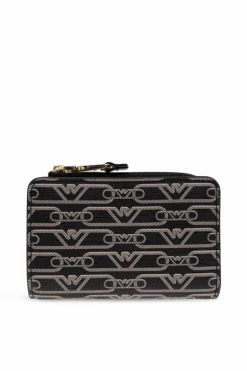 Emporio Armani CZARNY Portfel z logo
