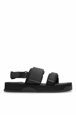 Emporio Armani CZARNY Sandały z monogramem