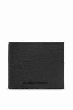 Emporio Armani CZARNY Składany portfel z logo