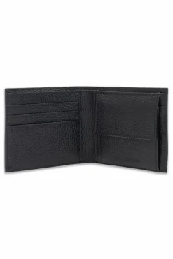 Emporio Armani CZARNY Składany portfel z logo