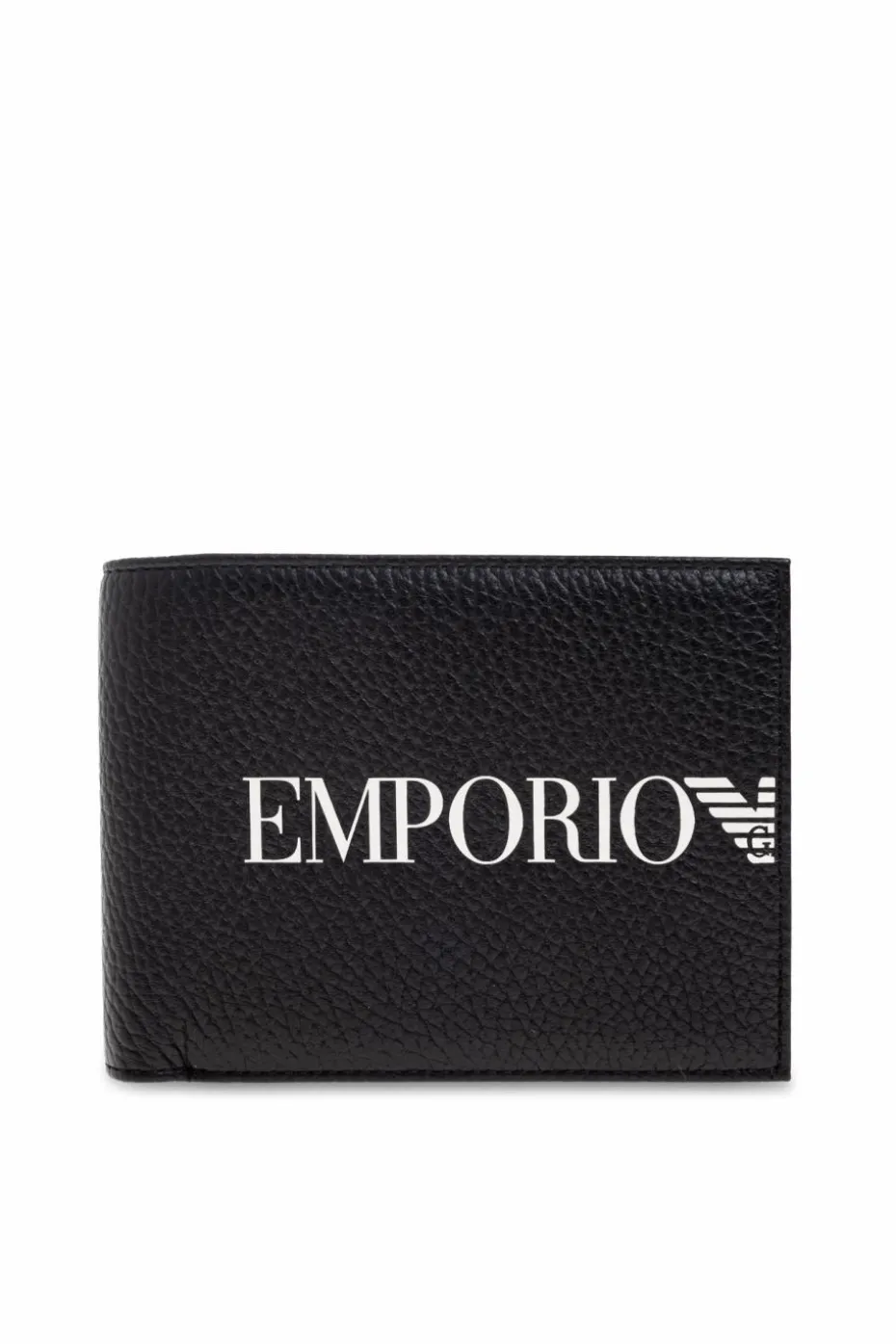 Emporio Armani CZARNY Składany portfel z logo