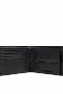 Emporio Armani CZARNY Składany portfel z logo
