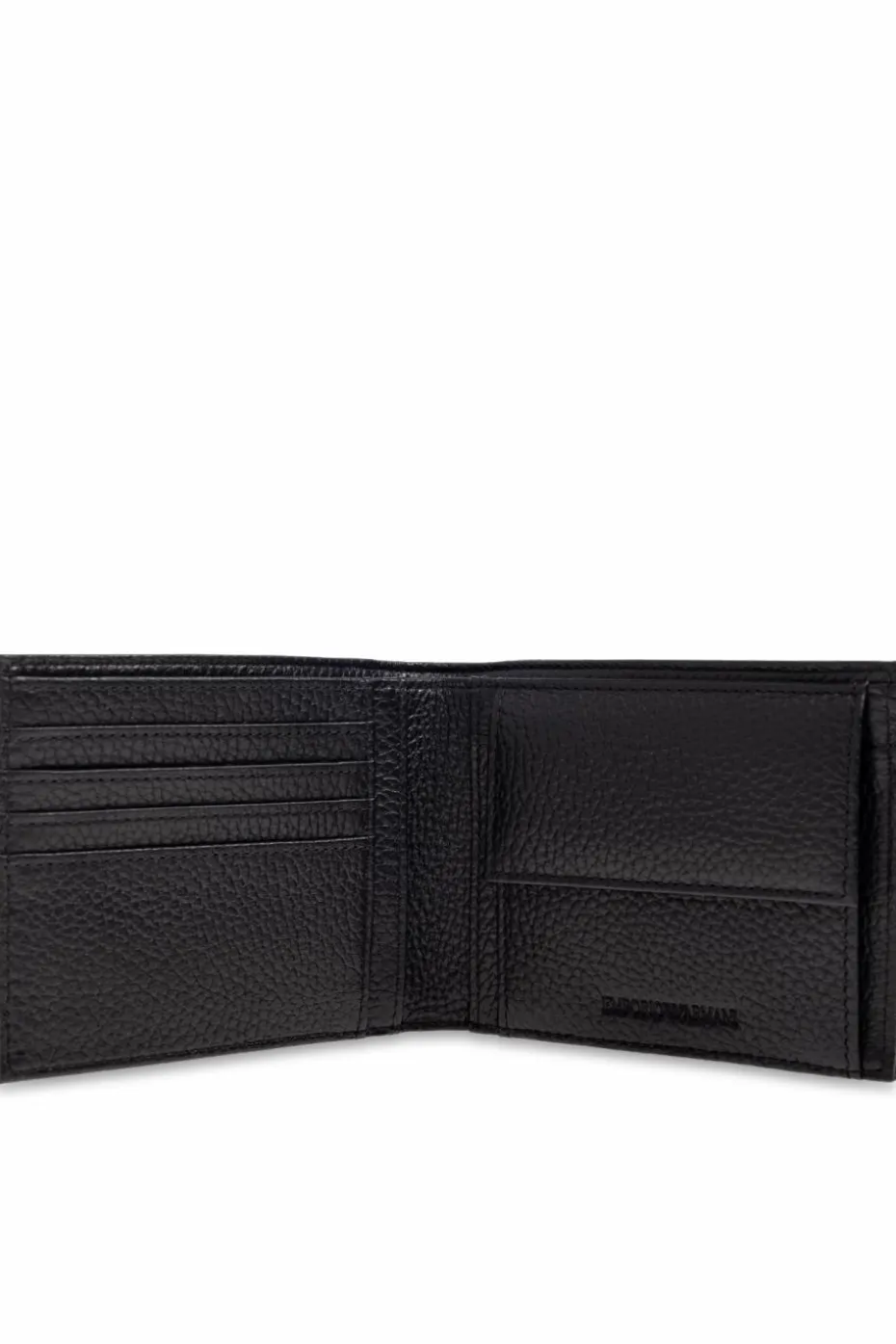 Emporio Armani CZARNY Składany portfel z logo