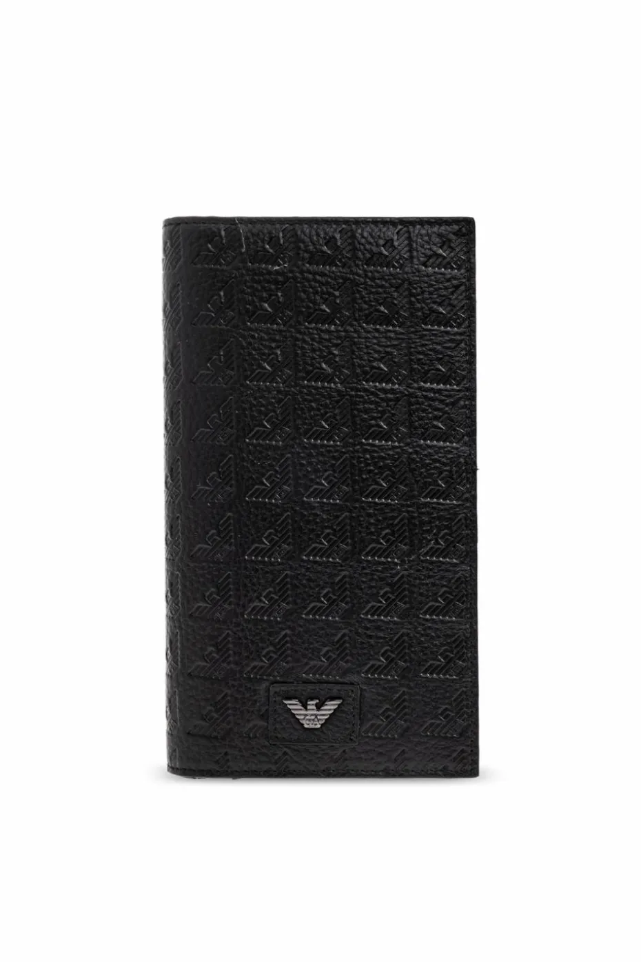 Emporio Armani CZARNY Składany portfel z monogramem