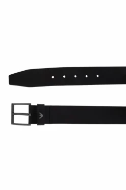 Emporio Armani CZARNY Skórzany pasek