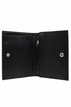 Emporio Armani CZARNY Skórzany portfel