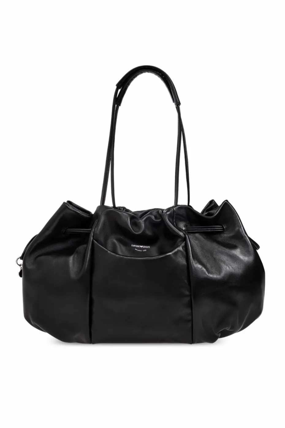 Emporio Armani CZARNY Skórzana torba na ramię