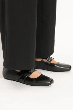 Emporio Armani CZARNY Skórzane baleriny