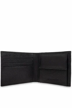 Emporio Armani CZARNY Skórzany portfel