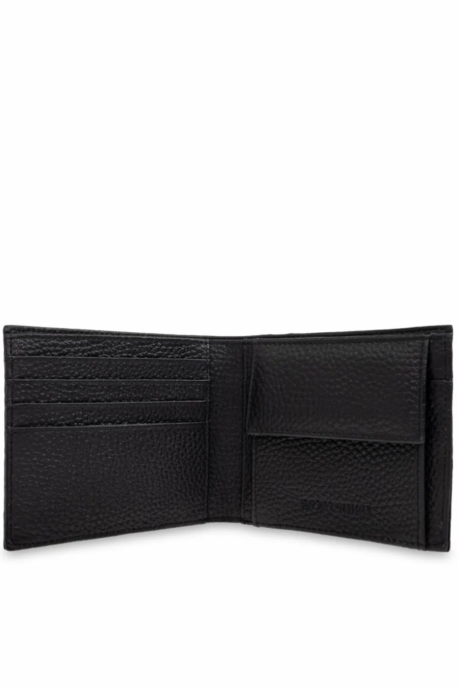 Emporio Armani CZARNY Skórzany portfel