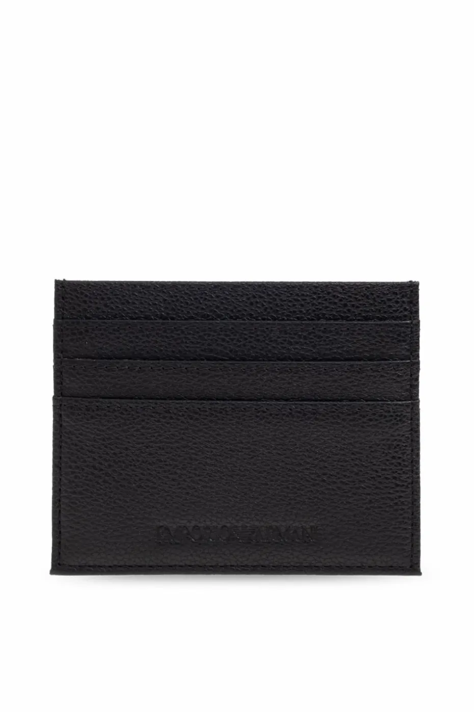 Emporio Armani CZARNY Skórzane etui na karty