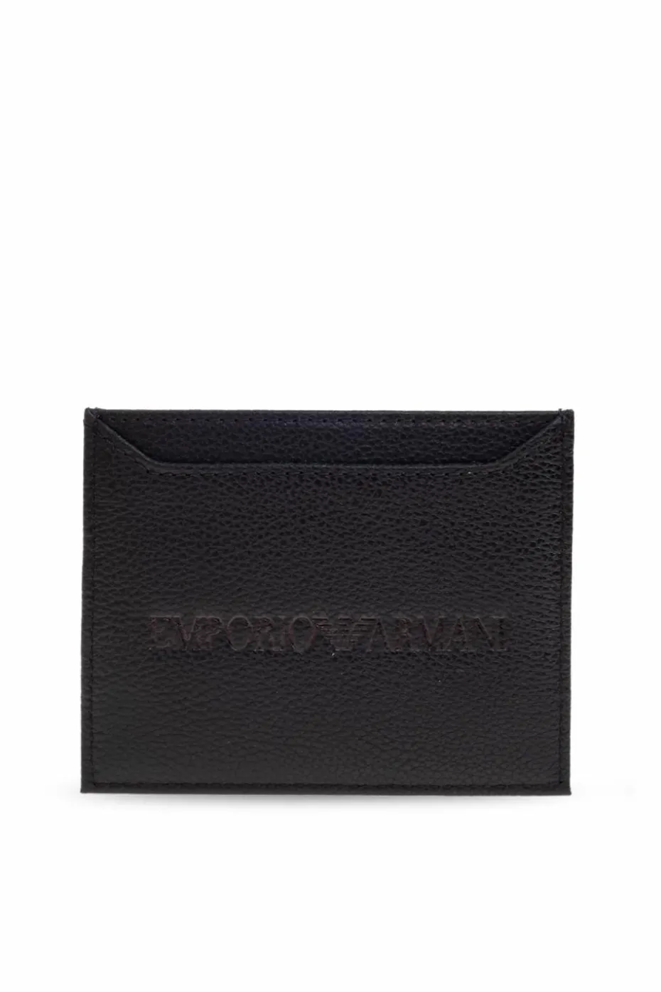 Emporio Armani CZARNY Skórzane etui na karty