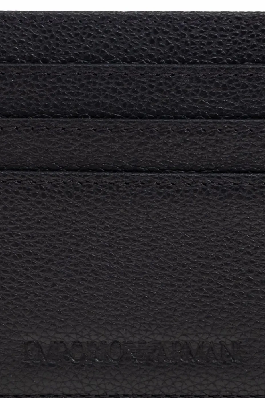 Emporio Armani CZARNY Skórzane etui na karty