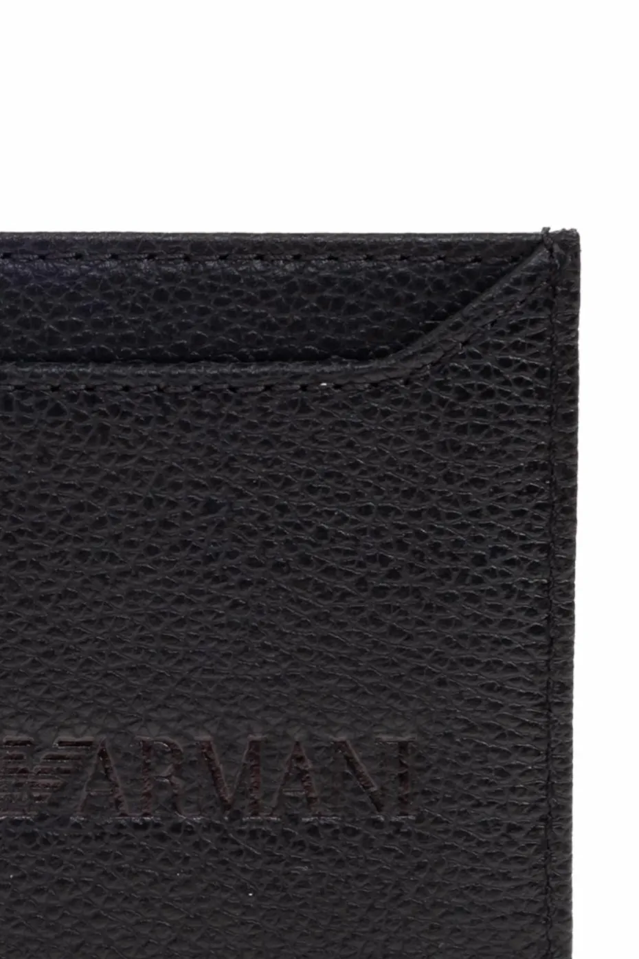Emporio Armani CZARNY Skórzane etui na karty