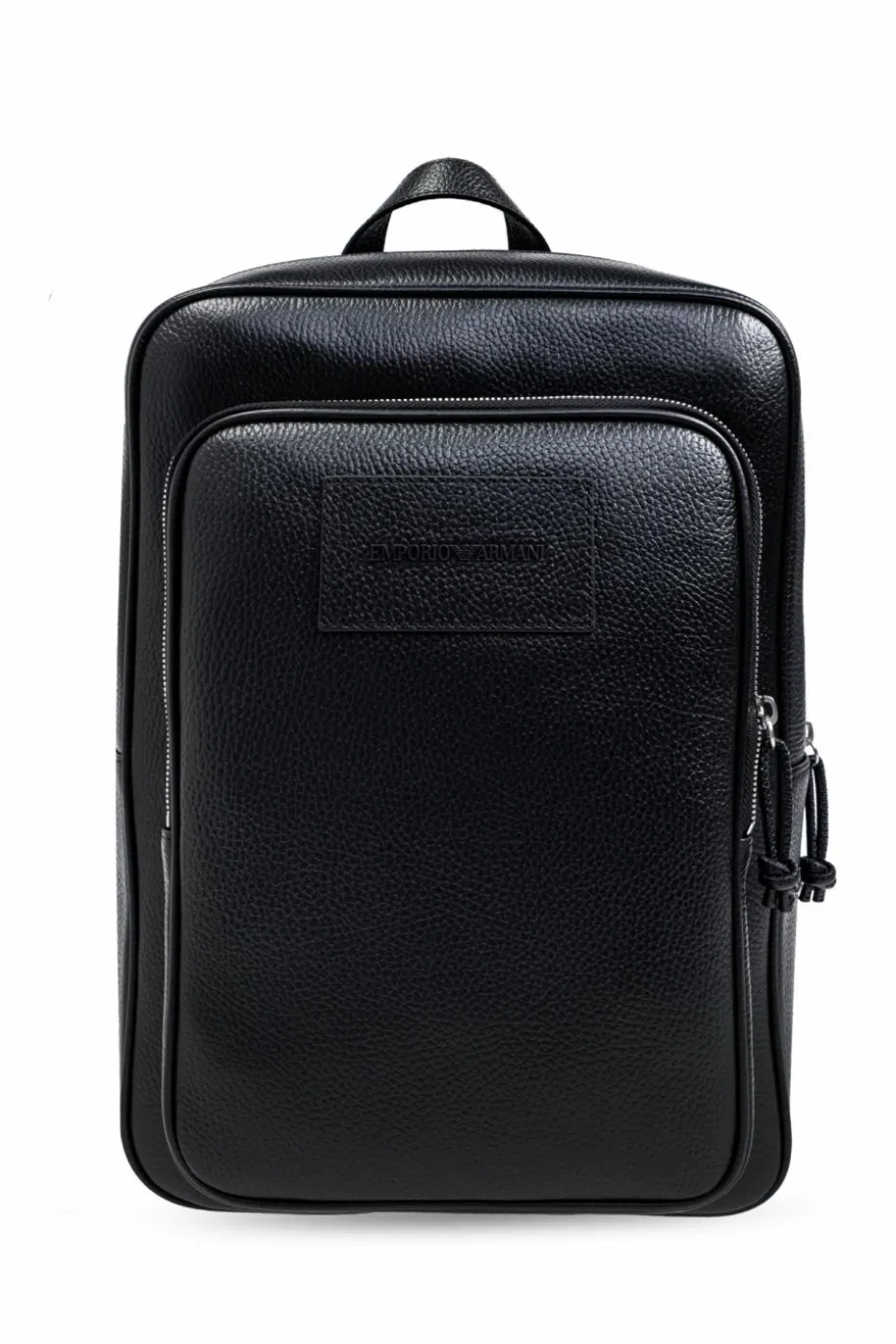 Emporio Armani CZARNY Skórzany plecak.