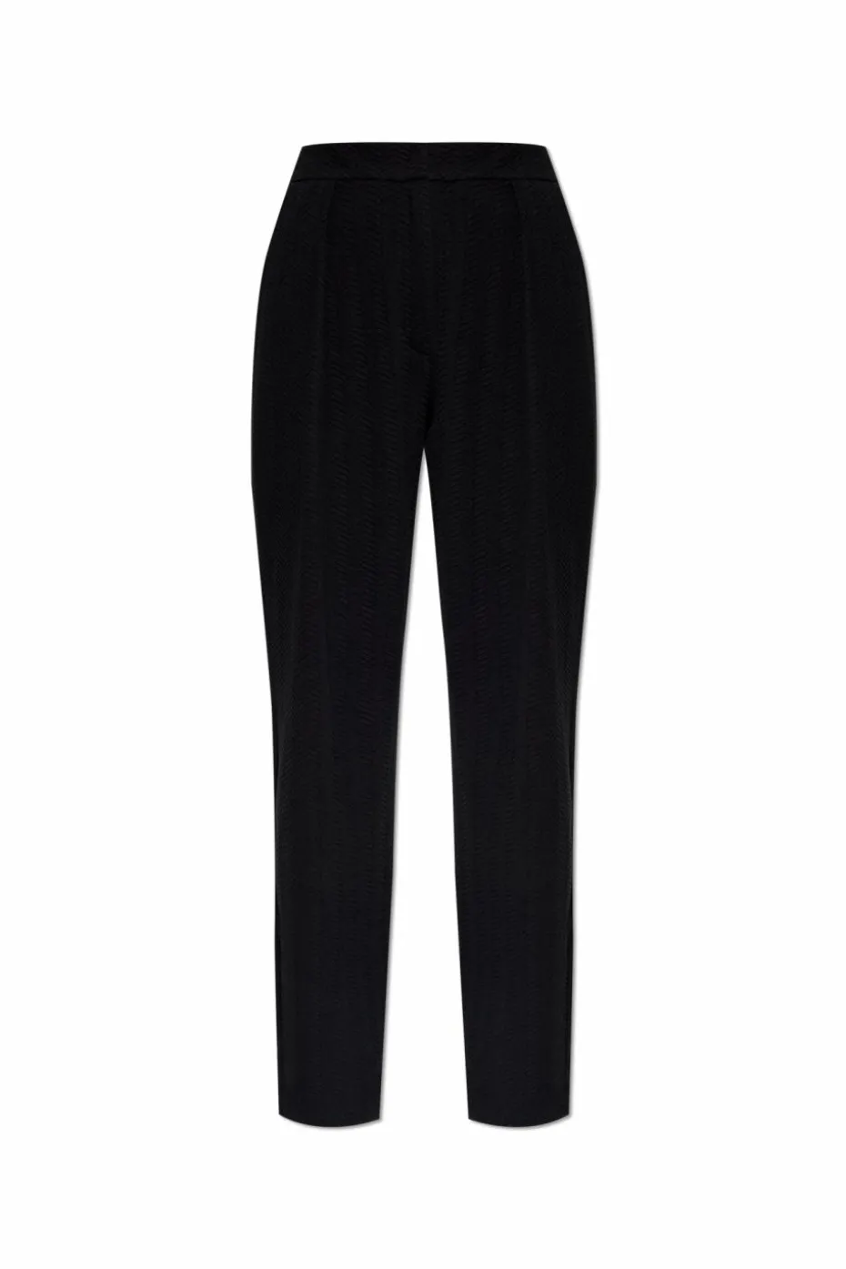 Emporio Armani CZARNY Spodnie ze wzorem w jodełkę