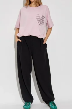 Emporio Armani CZARNY Spodnie ze zwężanymi nogawkami