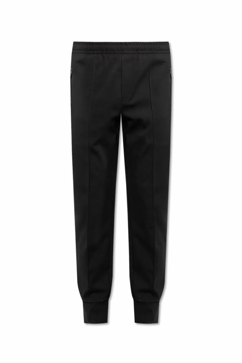 Emporio Armani CZARNY Spodnie z przeszyciem na nogawkach