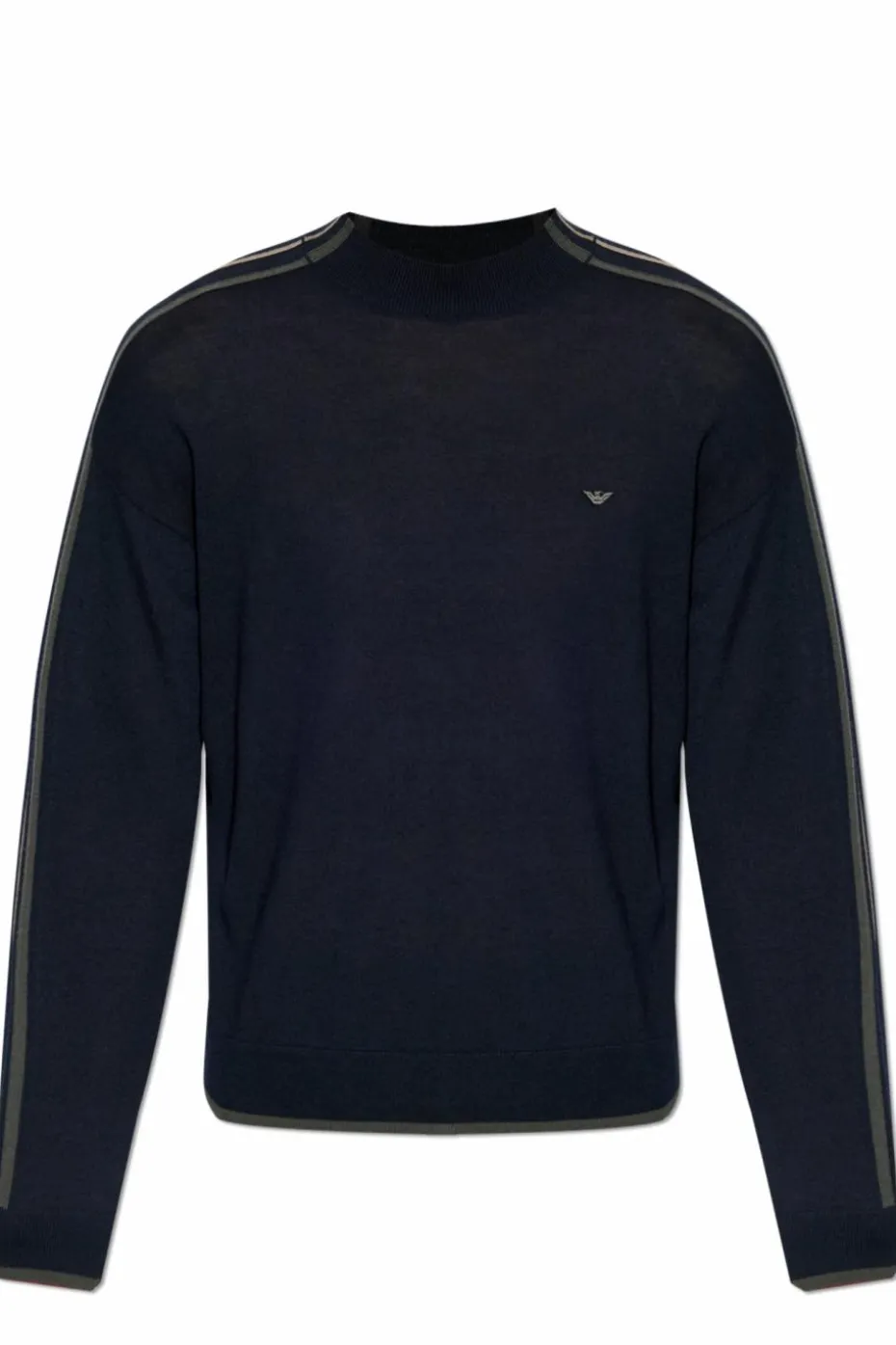 Emporio Armani CZARNY Sweter z wyszytym logo