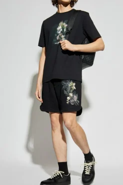 Emporio Armani CZARNY Szorty z kolorowym haftem