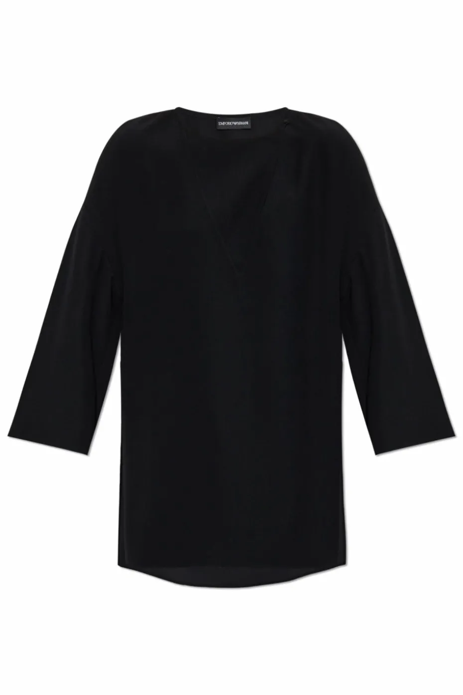 Emporio Armani CZARNY Top z rozcięciem po bokach