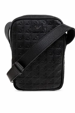 Emporio Armani CZARNY Torba na ramię z monogramem