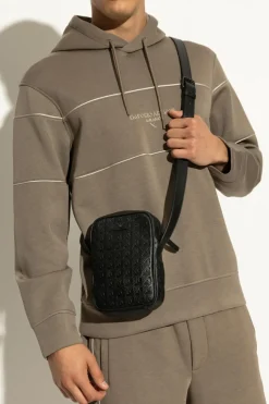 Emporio Armani CZARNY Torba na ramię z monogramem