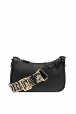 Emporio Armani CZARNY Torba na ramię z nadrukowanym logo