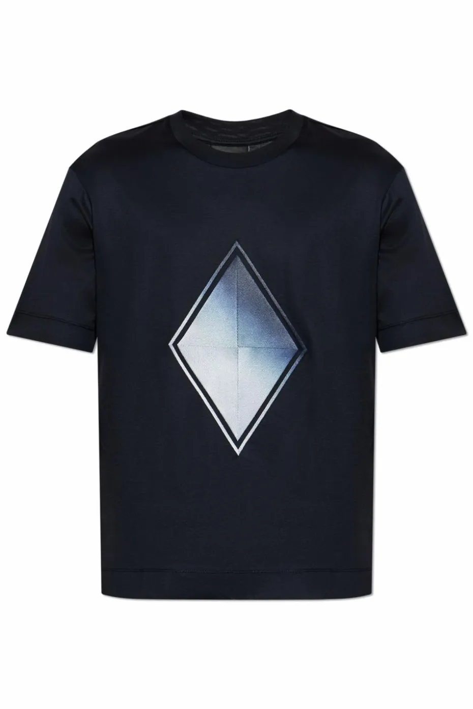 Emporio Armani CZARNY T-shirt z naszywką