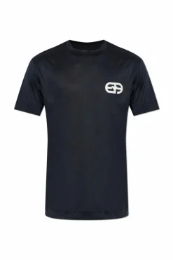 Emporio Armani CZARNY T-shirt z logo