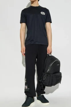 Emporio Armani CZARNY T-shirt z logo