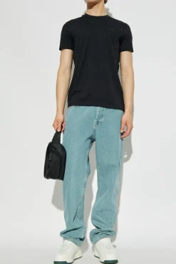 Emporio Armani CZARNY T-shirt z logo